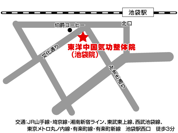 東洋中国気功整体院 池袋 新橋 新宿 自由が丘 渋谷 へのアクセスマップ 看護師求人のwメディカル 携帯版